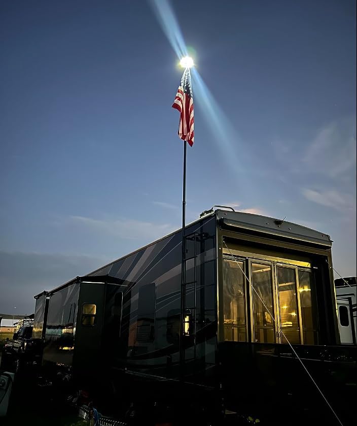 PPQ Premium Ivory Flag Light - Solar Powered, 136 LED, 10000h Lifespan for 15-25 Ft Poles, Waterproof, Auto On/Off Dusk to Dawn - Image 4